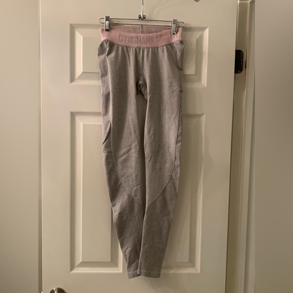 Pink Grey Gymshark Flex Workout Athletic Leggings Bootie - Picture 1 of 7